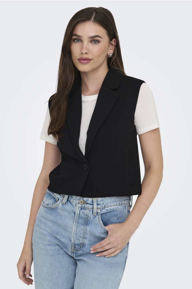 JDYGEGGO LIFE S/L WAISTCOAT JRS DIA 15354516 BLACK